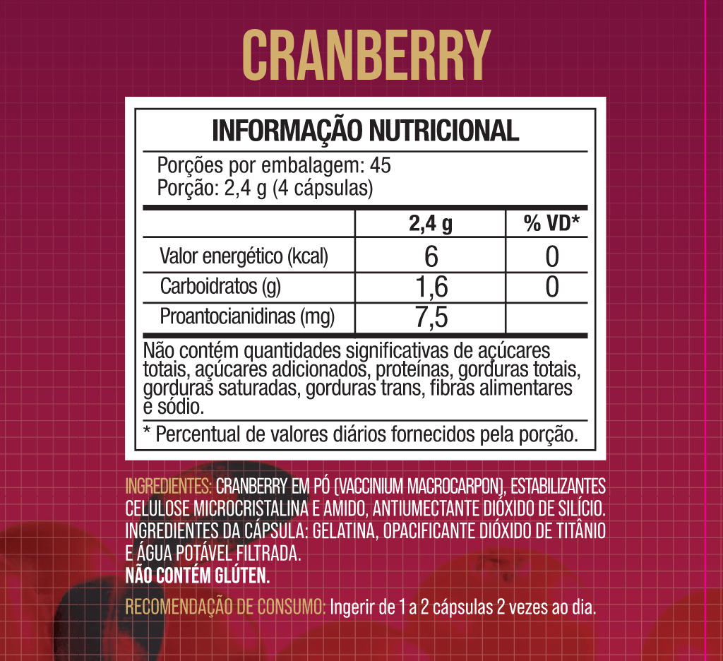 Cranberry 500mg 180 Cápsulas - NutriOne E - commerce