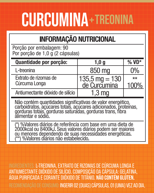Curcumina 95% (Cúrcuma Longa) 180 Cápsulas - NutriOne E - commerce