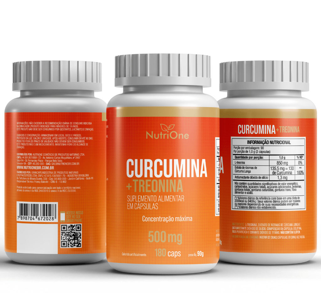 Curcumina 95% (Cúrcuma Longa) 180 Cápsulas - NutriOne E - commerce