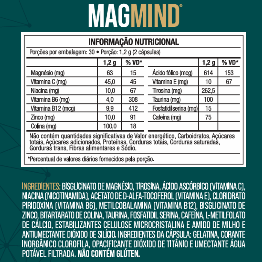 Magmind® Fórmula Memória Concentração Foco 600mg - NutriOne E - commerce