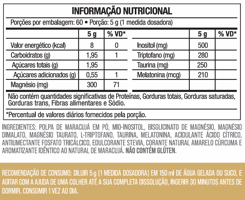 Magnésio + Inositol Restore com Triptofano, Melatonina e Taurina – Sabor Maracujá - Nutrione
