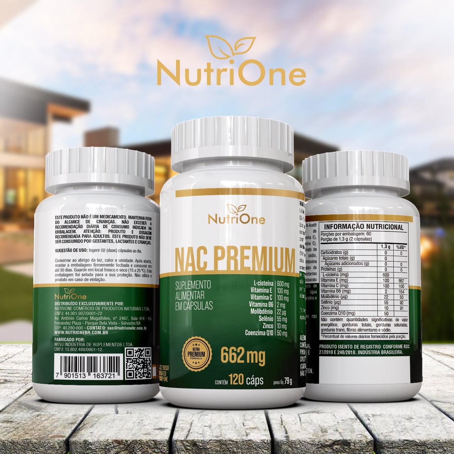 NAC Fórmula Premium 8 Ativos Concentrados 120 Cápsulas - NutriOne E - commerce