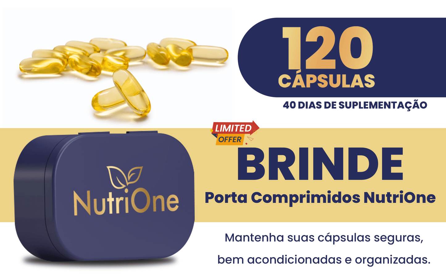 Omega 3 120 Cápsulas Certificado Internacional MEG3 - NutriOne E - commerce