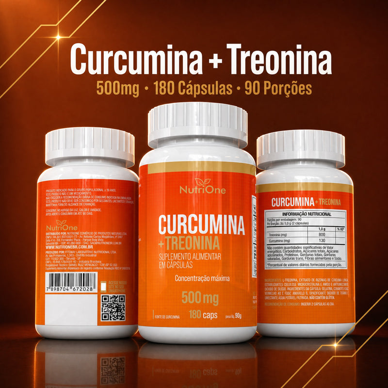 Curcumina 95% + L-Treonina 180 Caps 500mg
