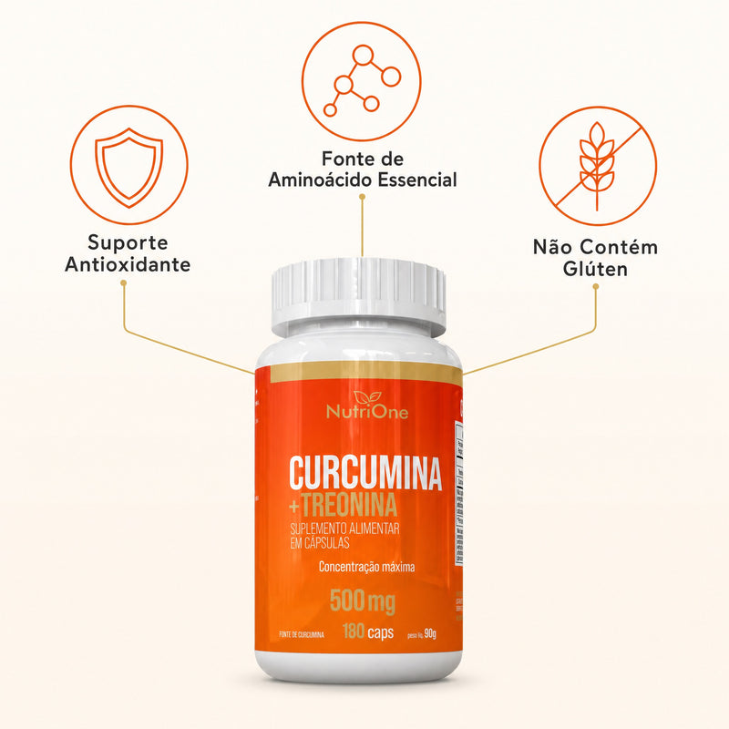 Curcumina 95% + L-Treonina 180 Caps 500mg