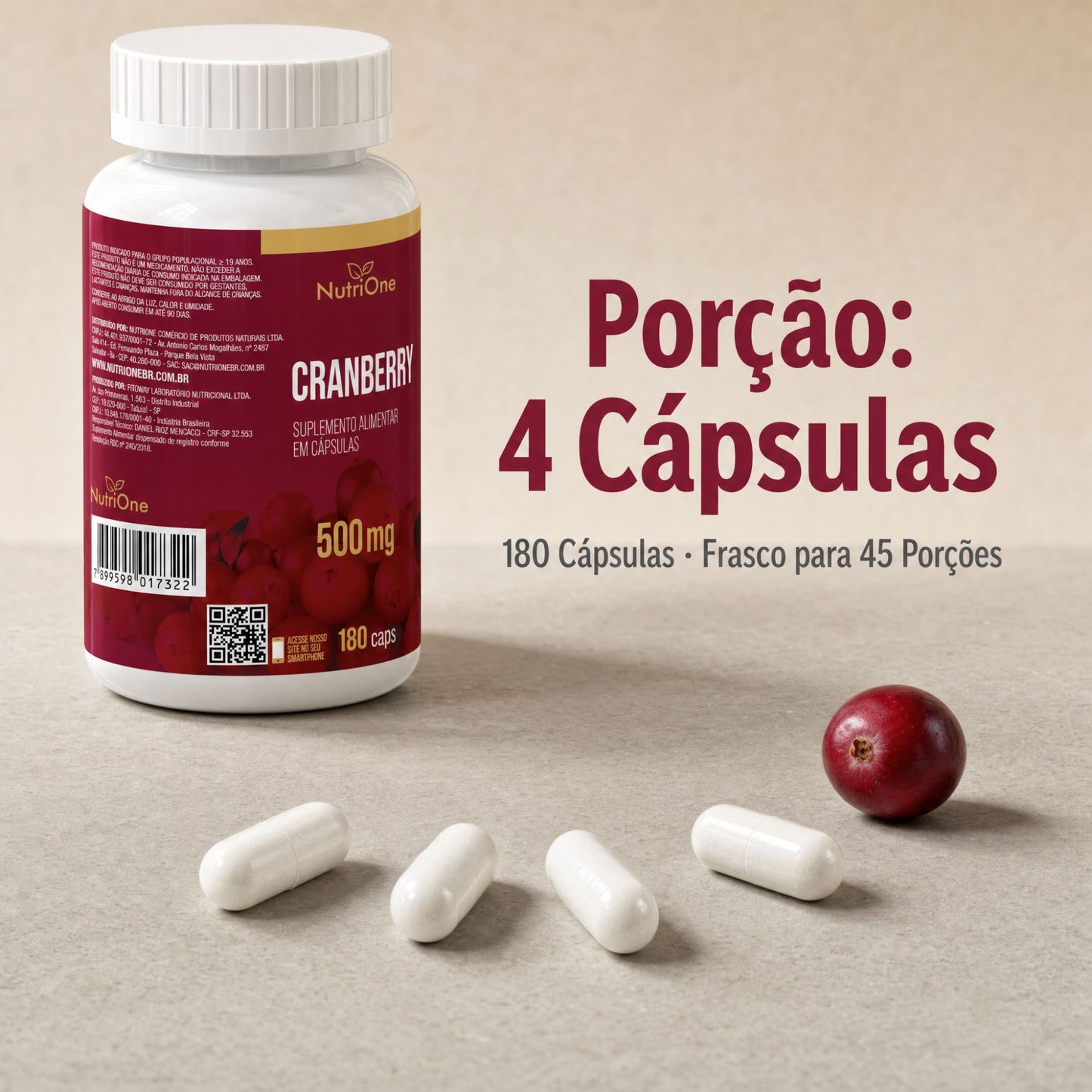 Cranberry 500mg 180 Cápsulas