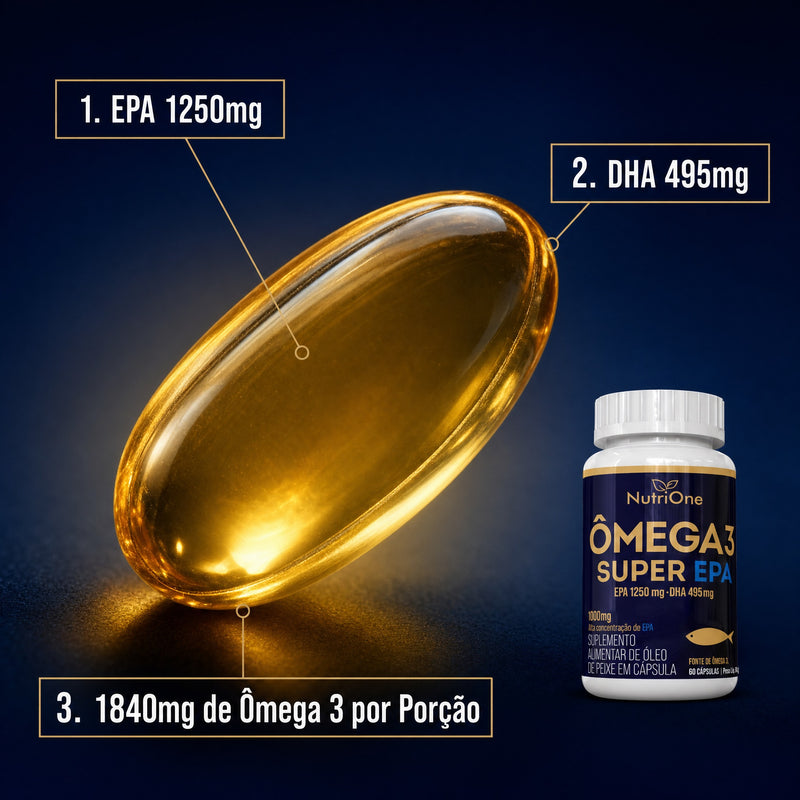 Ômega 3 Super EPA 1250mg 60 Cápsulas