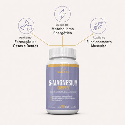 Trimagnesio (Malato, Taurato e Quelato) + Zinco, Vitamina C e D, 120 Capsulas - Nutrione