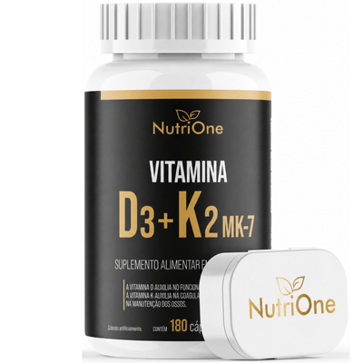 Vitamina D3 + K2 Mk7 Alta Concentracao 180 Caps - Nutrione