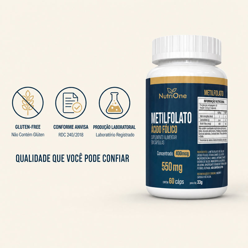 L-Metilfolato de Cálcio 60 Cápsulas