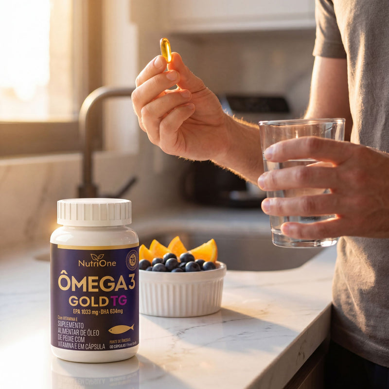 Ômega 3 Gold TG 1200mg EPA/DHA + Vit. E 60 Caps