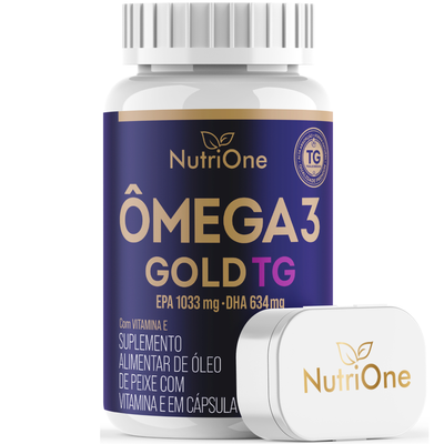 Ômega 3 Gold TG 1200mg EPA 1033mg DHA 634mg com Vitamina E 60 Cápsulas Óleo de Peixe Triglicerídeo Sem Glúten - Nutrione