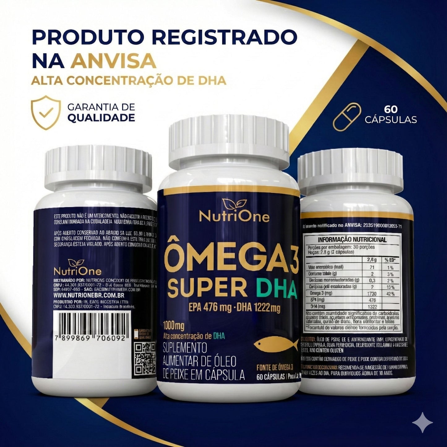 Ômega 3 Super DHA 1698mg 60 Softgels