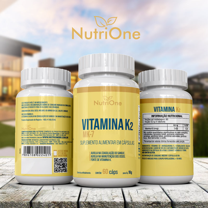 Vitamina K2 MK7 Menaquinona 60 Cápsulas
