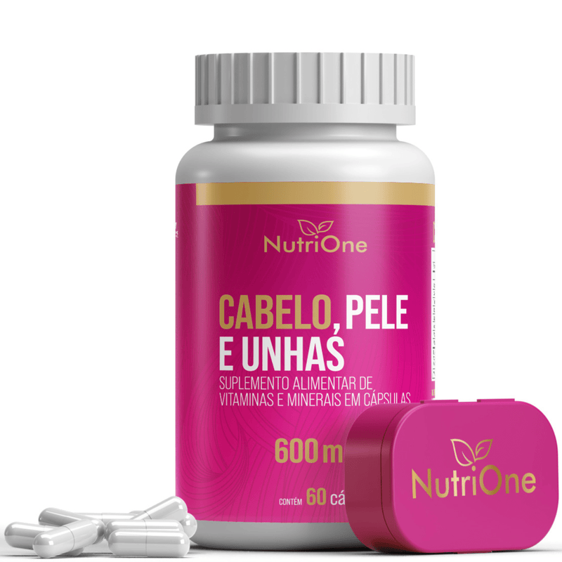 Cabelo, Pele e Unhas 600mg 16 Ativos 60 Cápsulas - NutriOne E - commerce