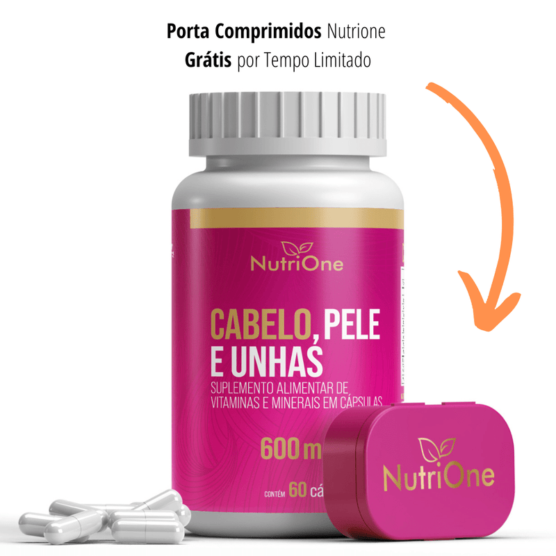 Cabelo, Pele e Unhas 600mg 16 Ativos 60 Cápsulas - NutriOne E - commerce