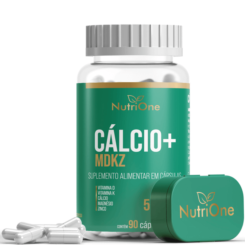 Cálcio+ com Magnésio, Zinco e Vitaminas D e K2 90 Cápsulas - NutriOne E - commerce