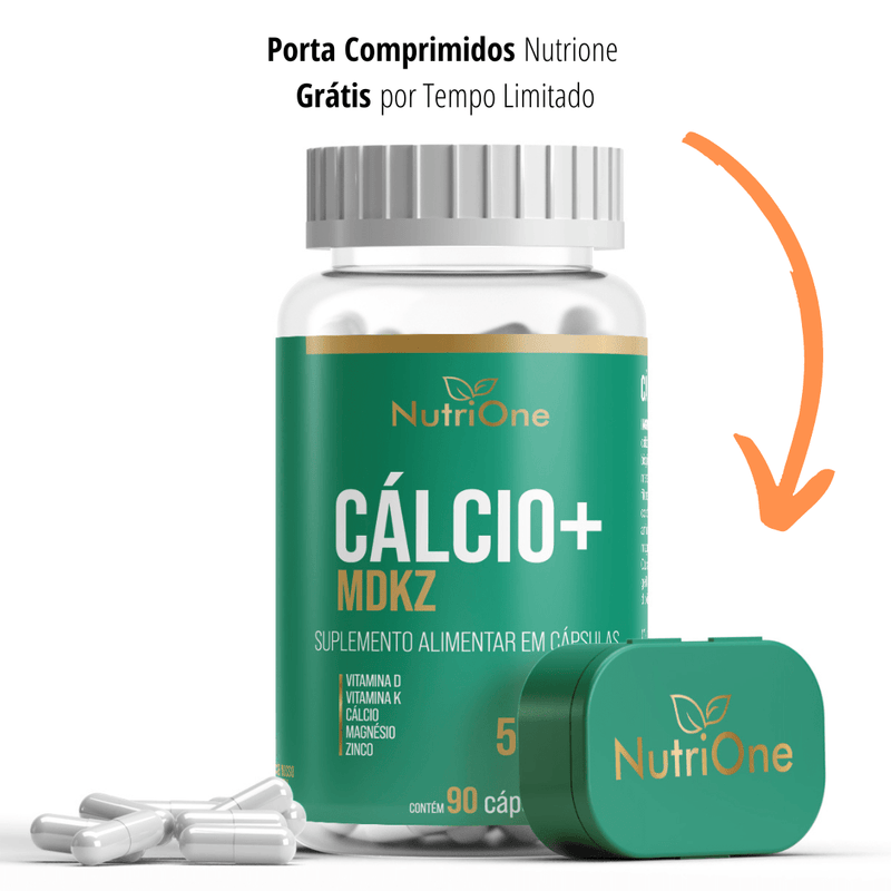 Cálcio+ com Magnésio, Zinco e Vitaminas D e K2 90 Cápsulas - NutriOne E - commerce