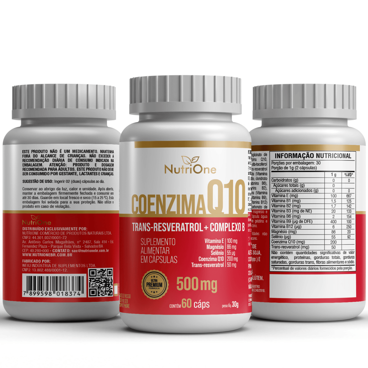 Coenzima Q10 Fórmula Premium 11 Ativos Concentrados 60 Cápsulas - NutriOne E - commerce
