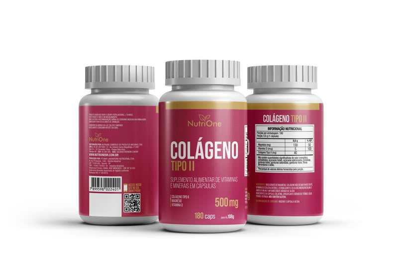 Colágeno Tipo 2 + Vitamina D e Magnésio 180 Cápsulas - NutriOne E - commerce