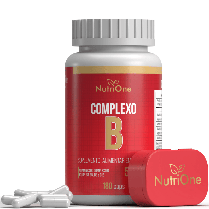 Complexo B 500mg Vits B1 B2 B3 B5 B6 B12 180 Cápsulas - NutriOne E - commerce