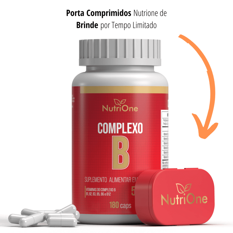 Complexo B 500mg Vits B1 B2 B3 B5 B6 B12 180 Cápsulas - NutriOne E - commerce