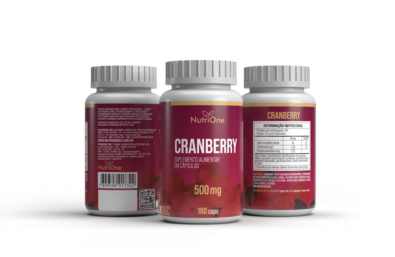 Cranberry 500mg 180 Cápsulas - NutriOne E - commerce