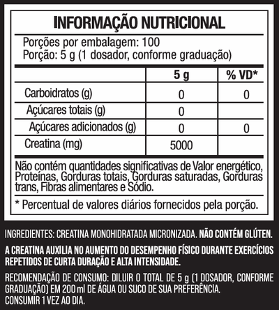 Creatina Monohidratada 100% Pura Micronizada 500g