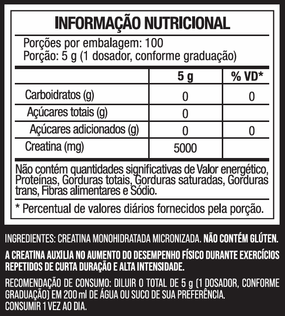 Creatina Monohidratada 100% Pura Micronizada 500g - Nutrione