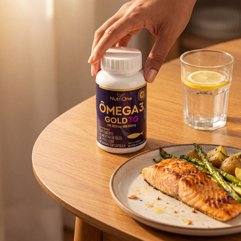 Ômega 3 Gold TG 1200mg EPA/DHA + Vit. E 60 Caps