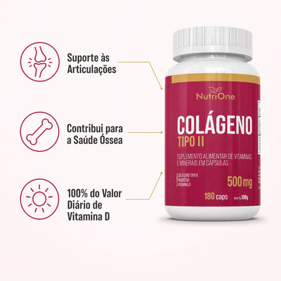 Colageno Tipo 2 60 Caps + Vitamina D e Magnesio - Nutrione