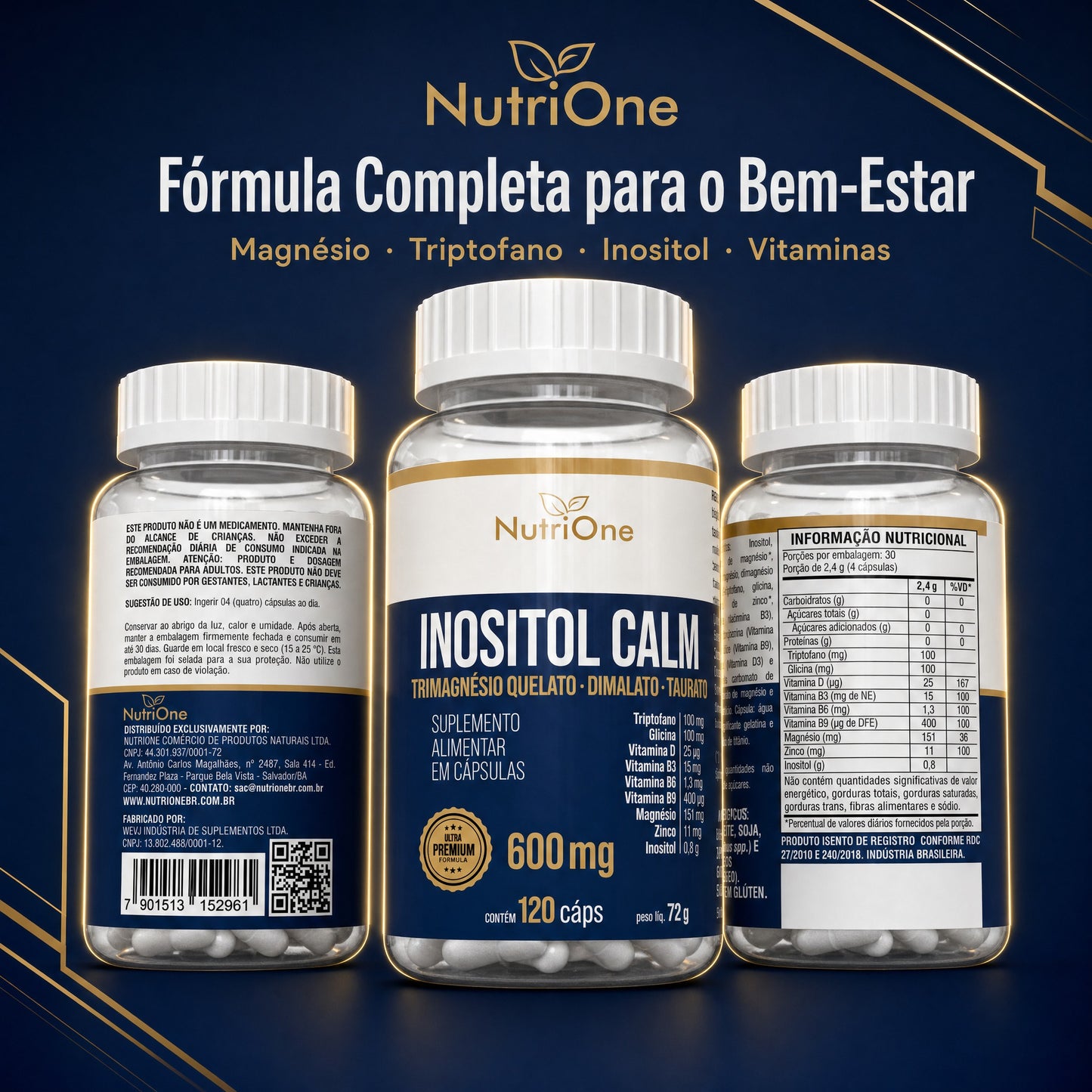 Inositol Calm + TriMagnésio 120 Cápsulas