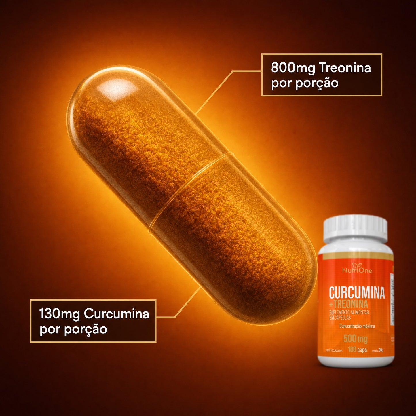 Curcumina 95% + L-Treonina 180 Caps 500mg