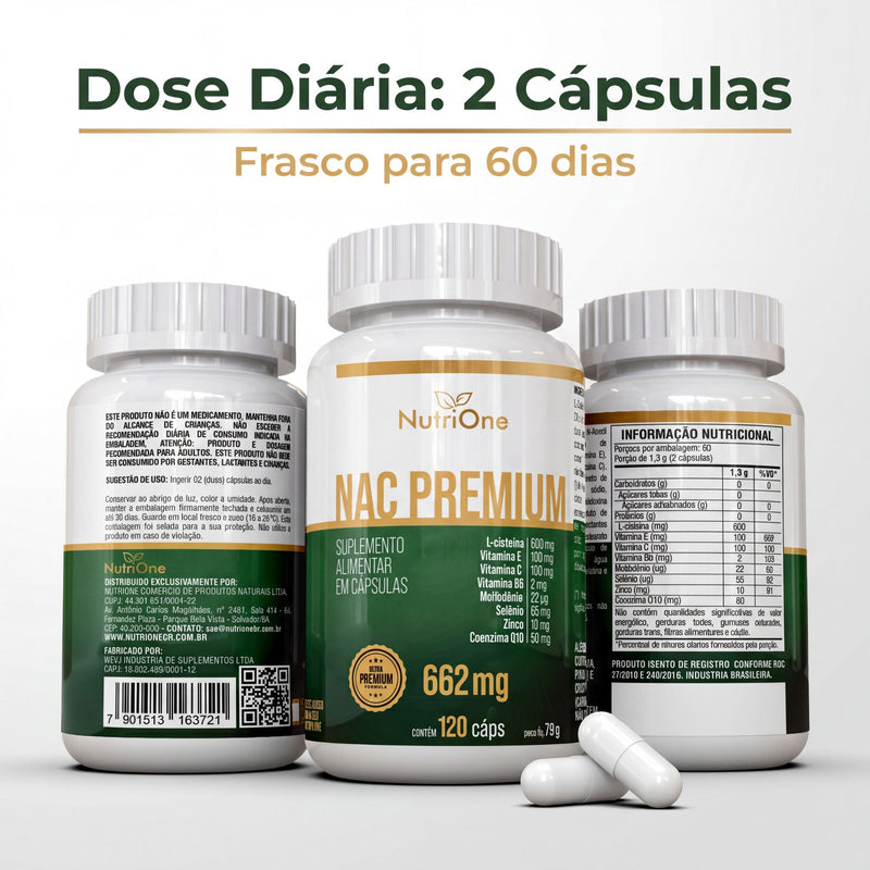 NAC Premium 8 Ativos 120 Cápsulas