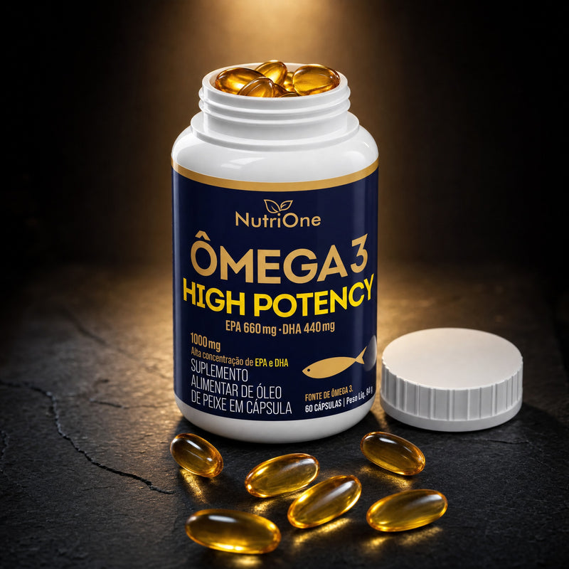 Ômega 3 High Potency 1000mg EPA/DHA 60 Caps