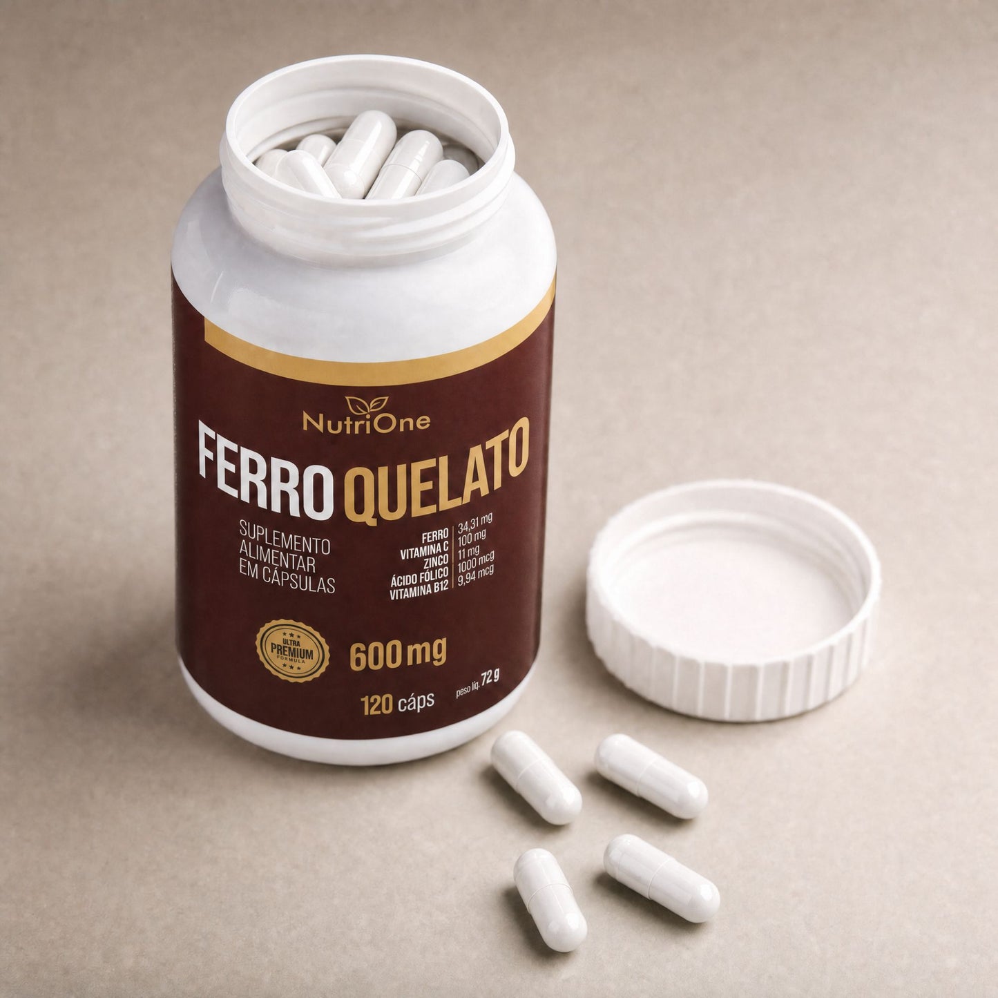 Ferro Quelato Premium 4 Ativos 120 Caps