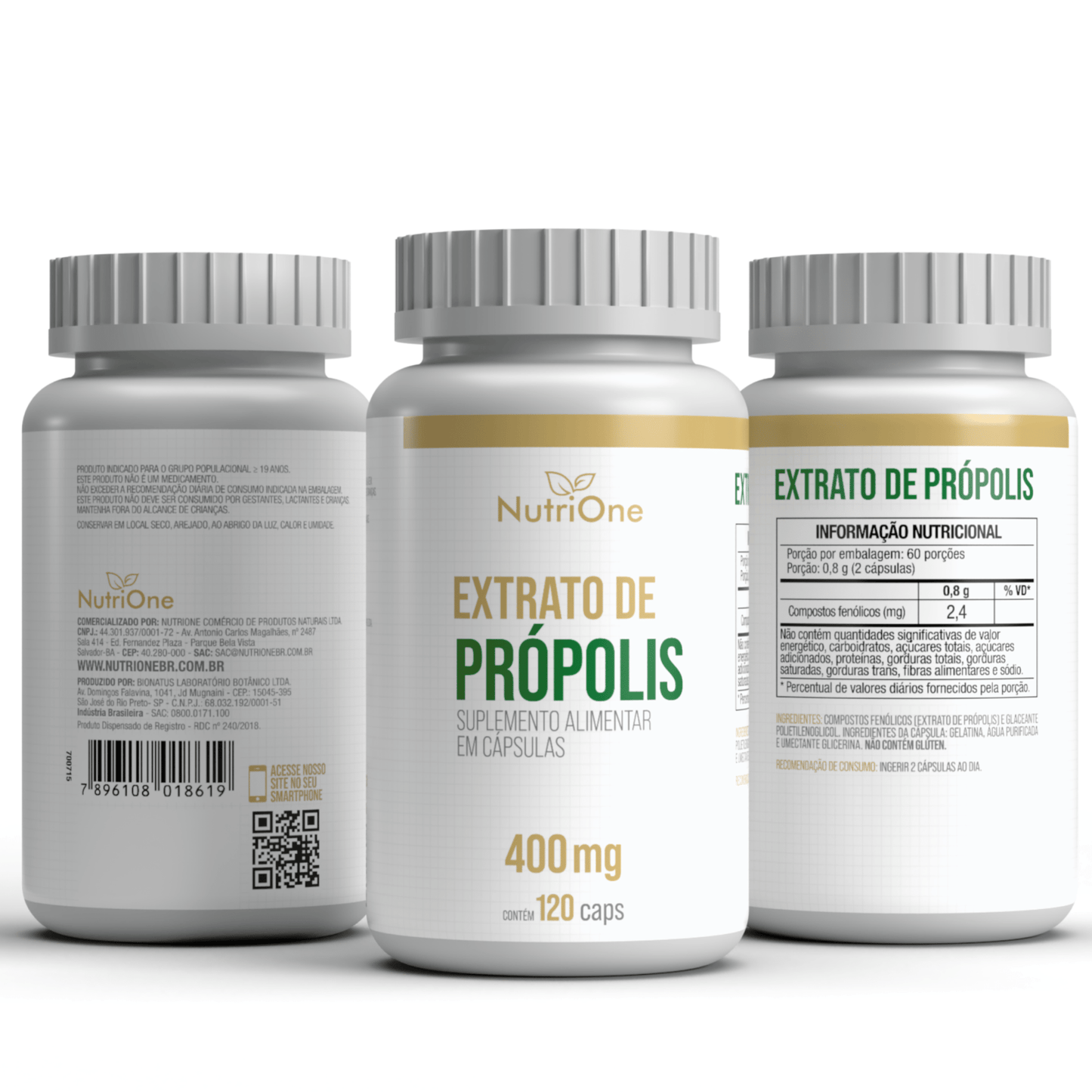 Extrato Própolis Verde 120 Cápsulas 400mg Softgel - NutriOne E - commerce