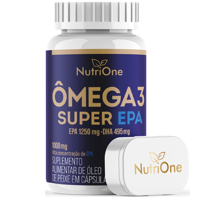 Ômega 3 Super EPA 1250mg EPA 495mg DHA - Óleo de Peixe Alta Concentração 1840mg de Ômega 3 por Porção 60 Cáps - Nutrione