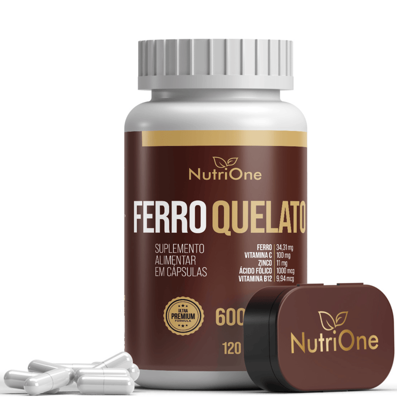 Fórmula Premium Ferro Quelato + 4 Ativos Concentrados 120 Cápsulas - NutriOne E - commerce