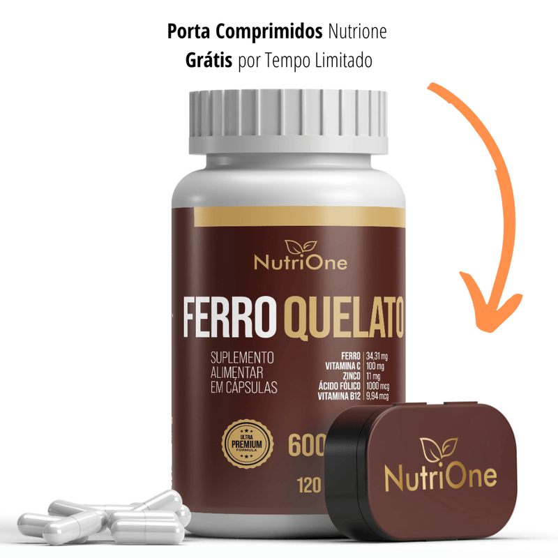 Fórmula Premium Ferro Quelato + 4 Ativos Concentrados 120 Cápsulas - NutriOne E - commerce