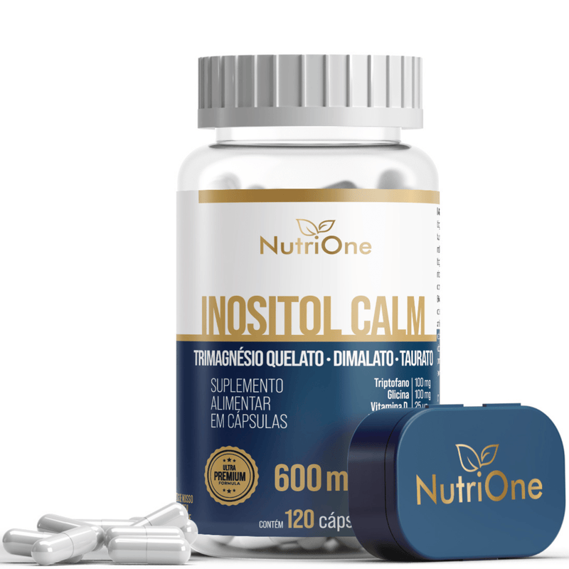 Inositol Calm® + TriMagnésio (Quelato, Dimalato, Taurato) + 7 Ativos Essenciais 120 Cápsulas - NutriOne E - commerce