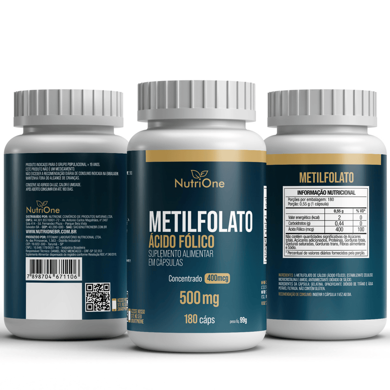 L - Metilfolato, Metilfolato de Calcio 180 Cápsulas - NutriOne E - commerce