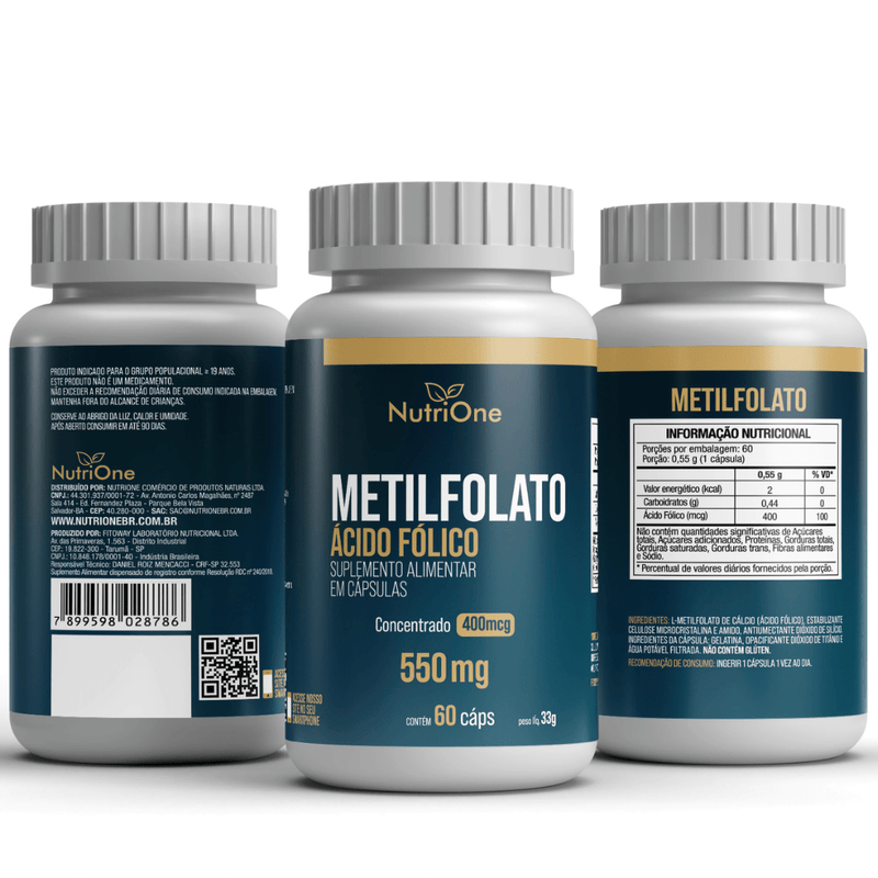 L - Metilfolato, Metilfolato de Calcio 60 Cápsulas - NutriOne E - commerce