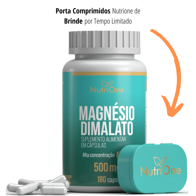 Magnésio Dimalato Puro Alta Concentração 180 Cápsulas - NutriOne E - commerce