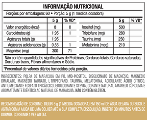 Magnésio + Inositol Restore com Triptofano, Melatonina e Taurina – Sabor Maracujá