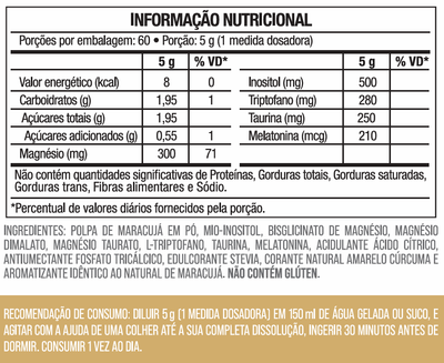 Magnésio + Inositol Restore com Triptofano, Melatonina e Taurina – Sabor Maracujá