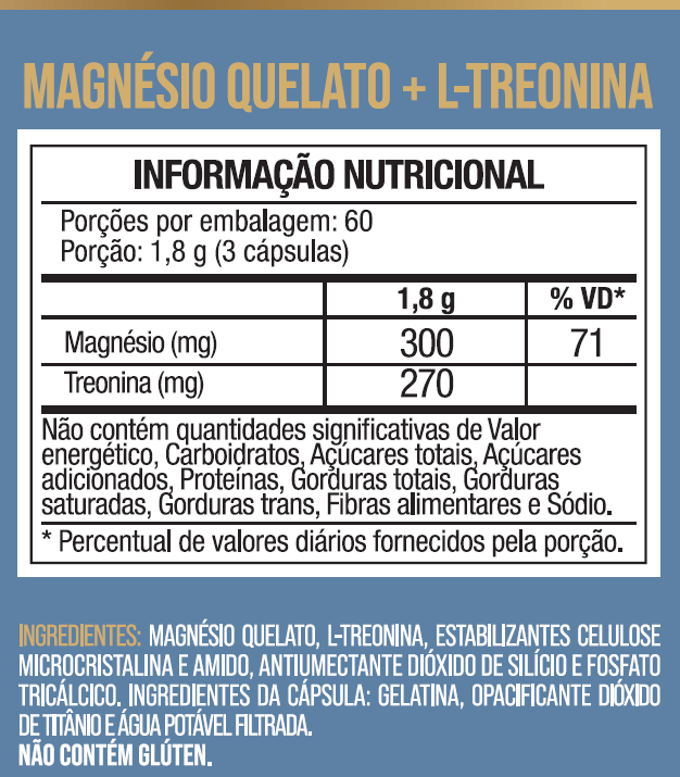 Magnésio L Treonato L - Treonina 180 Cápsulas - NutriOne E - commerce