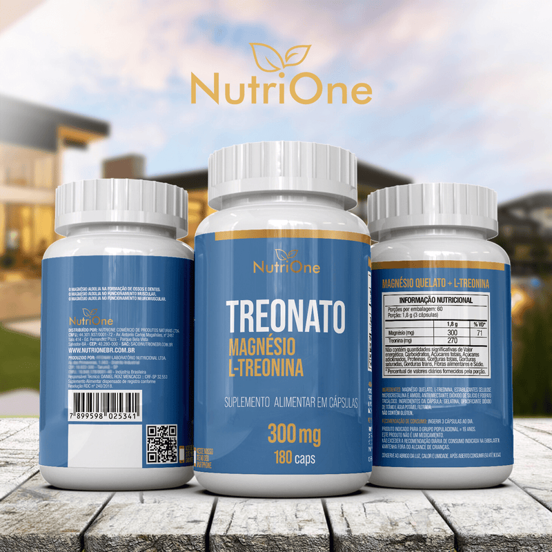 Magnésio L Treonato L - Treonina 180 Cápsulas - NutriOne E - commerce