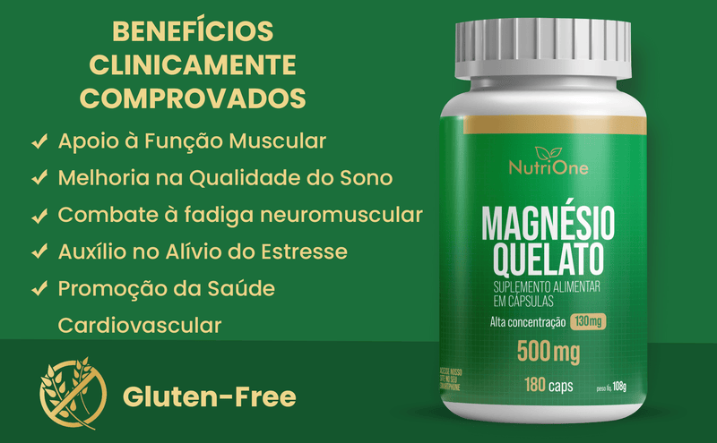 Magnésio Quelato (Bisglicinato) 180 Cápsulas - NutriOne E - commerce