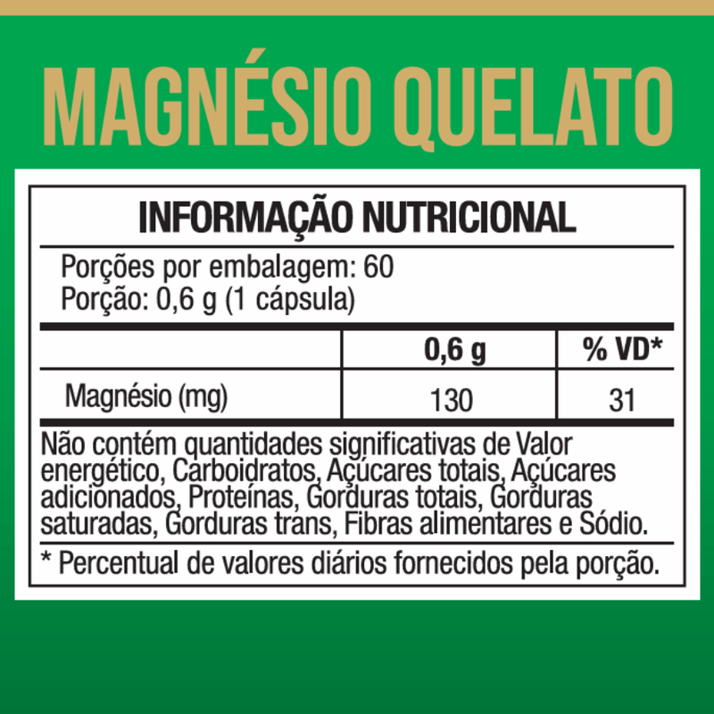 Magnésio Quelato (Bisglicinato) 60 Cápsulas - NutriOne E - commerce